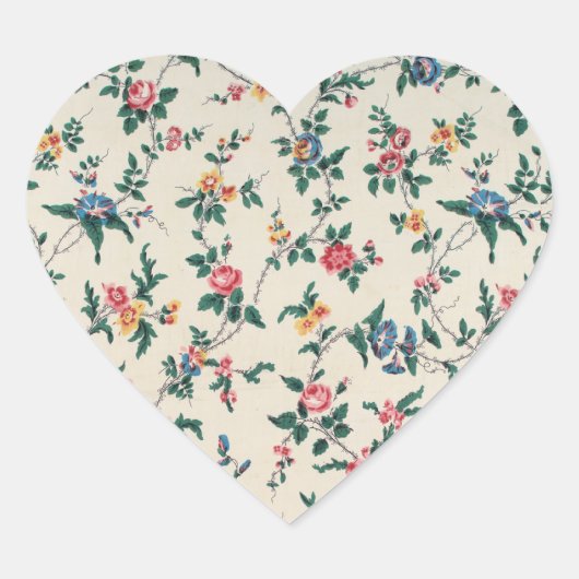 Popular multicolored flower pattern ハートシール (正面)