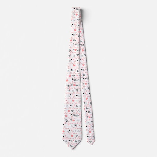 Popular Now Men’s Love Lettering Heart Tie ネクタイ (正面)