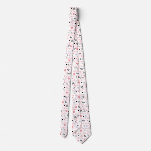 Popular Now Men’s Love Lettering Heart Tie ネクタイ (裏面)