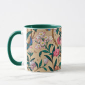 Popular pattern-birds, butterflies, bees... マグカップ (左)