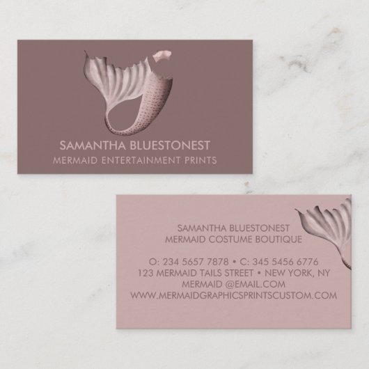 Popular pink tail bustier costume mermaid 名刺 (正面/裏面)