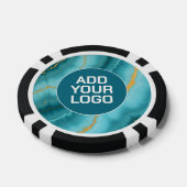Popular Turquoise Blue Gold Marble Collection ポーカーチップ (シングル)