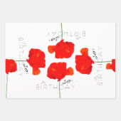 POPYコレクション第50誕生日パーソナライズされたWPS3 ラッピングペーパーシート (正面)