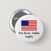 Porの好意、hable Inglés 缶バッジ (正面&裏面)