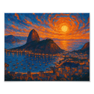 por do sol sobre o rio - arte digital - pôster フォトプリント