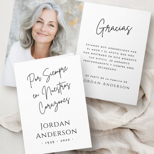 Por siempre en nuestros corazones photo sympathy サンキューカード