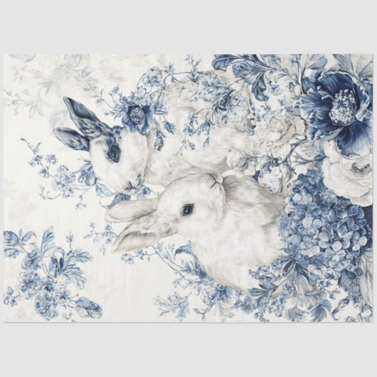 Porcelain Bunny Pair Tissue Paper 薄葉紙 (正面)