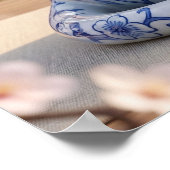 Porcelain Cat Tea Garden ポスター (角)