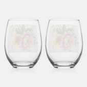 Porcelain Inspired Floral ステムなしワイングラス (裏面)