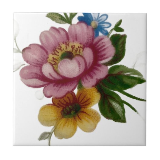 Porcelain Inspired Floral タイル (正面)