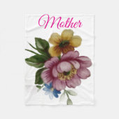 Porcelain Inspired Floral フリースブランケット (正面)