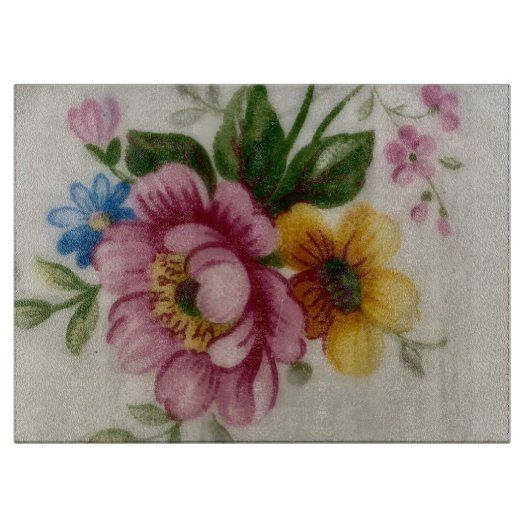 Porcelain Inspired Floral Cutting Board カッティングボード (正面)