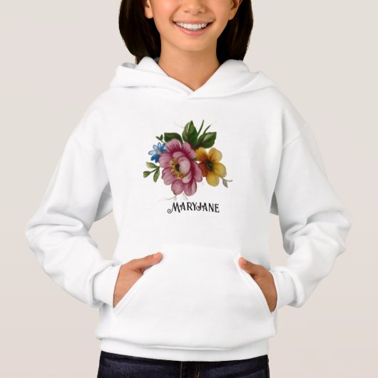 Porcelain Inspired Floral  Hoodie (正面)