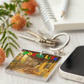 Porch life jamaica sunny day キーホルダー (正面右)