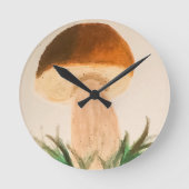 Porcini Mushroom ラウンド壁時計 (正面)