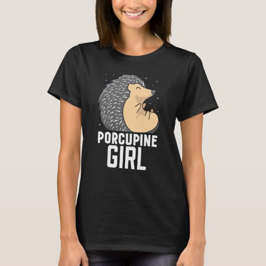 Porcupine Girl Animal Cute Porcupines Tシャツ (正面)