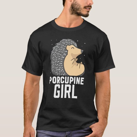 Porcupine Girl Animal Cute Porcupines Tシャツ (正面)