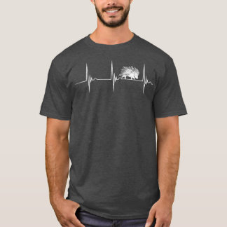 Porcupine Heartbeat EKG Pulse Quill Pig Nature Ani Tシャツ