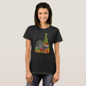 Porcupine  Xmas Holiday Santa Porcupine Christmas  Tシャツ (正面フル)