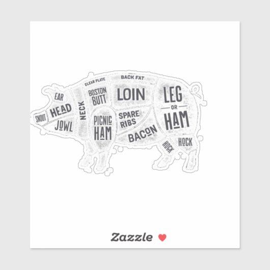 Pork Butcher Chart シール (シート)