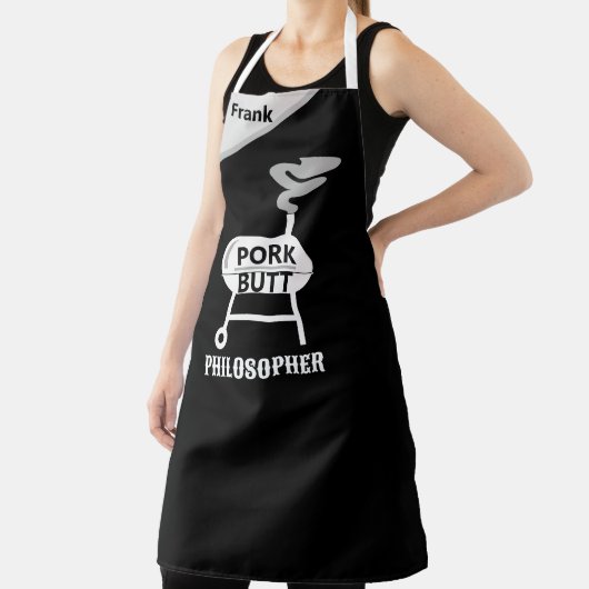 "Pork Butt Philosopher" Apron - BBQ Wisdom エプロン (インサイチュ)