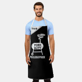 "Pork Butt Philosopher" Apron - BBQ Wisdom エプロン (着用した状態)