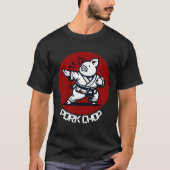 Pork Chop Karate Pig Funny Pun Martial Arts Tシャツ (正面)