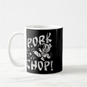 Pork Chop Sarcatic Karate Pig コーヒーマグカップ (左)