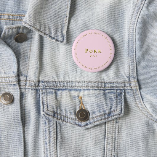 Pork-Free Request Badge, Light pink 缶バッジ (インサイチュ)