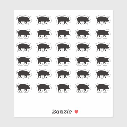 Pork Wedding Place Card Food Meal Menu Choice シール (シート)