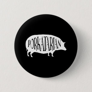 PorkatarianのヴィンテージBBQのブタ 缶バッジ