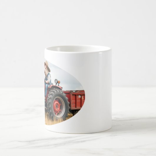 porker on a tractor mug コーヒーマグカップ (中央)