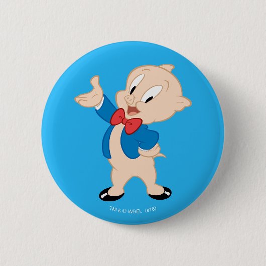 Porky Pig | Classic Pose 缶バッジ (正面)