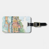 Porofino港のイラストレーション ラゲッジタグ (正面横)