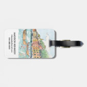 Porofino港のイラストレーション ラゲッジタグ (裏面横)