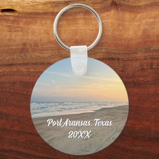 Port Aransas Beach Sunset Texas Photography キーホルダー (正面)