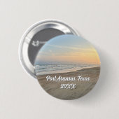 Port Aransas Beach Sunset Texas Photography 缶バッジ (正面&裏面)