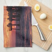 Port Aransas Beach Towel - Gulf Coast Sunset  キッチンタオル (四つ折り)