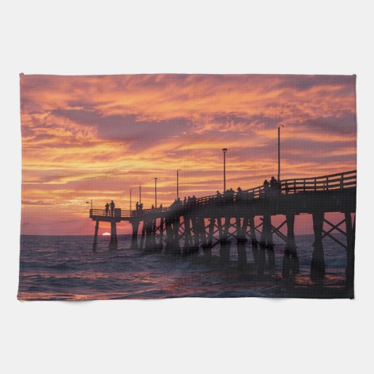 Port Aransas Beach Towel - Gulf Coast Sunset  キッチンタオル (横)