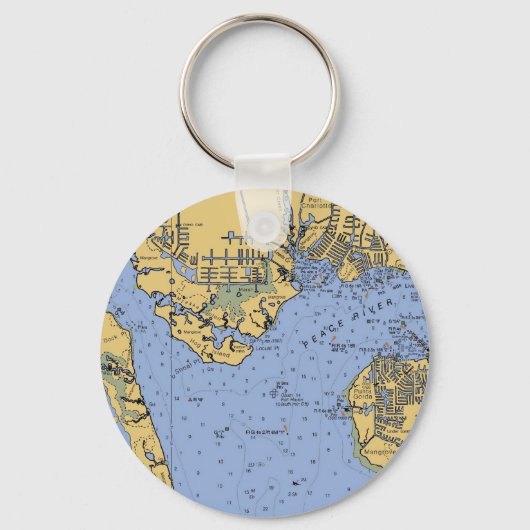 Port Charlotte, Florida Chart 航海の Keychain キーホルダー (正面)