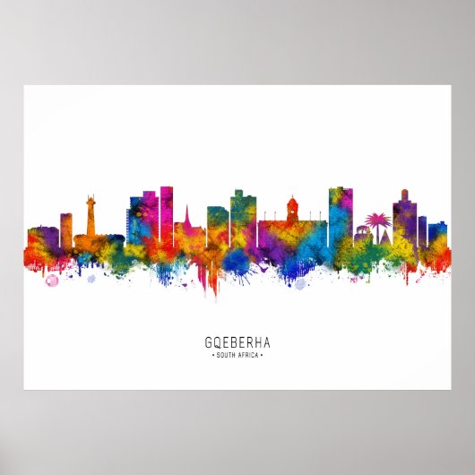 Port Elizabeth South Africa Skyline ポスター (正面)