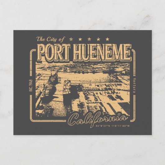 PORT HUENEME CALIFORNIAヴィンテージ – 海軍基地 ポストカード (正面)