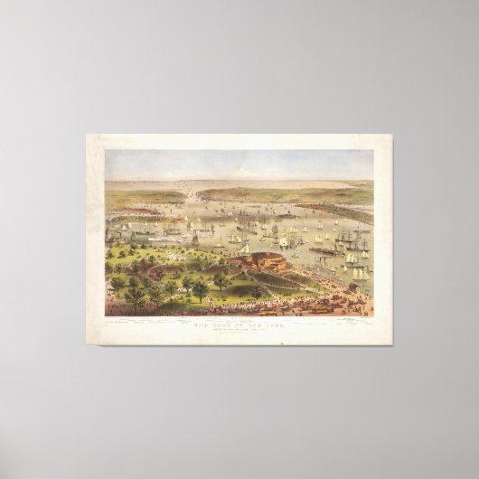 Port of New York from the Battery looking South キャンバスプリント (正面)