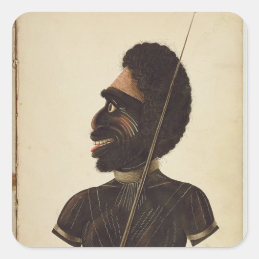 Port Stephenの先住民・チーフ、Cobawn Wogi氏 スクエアシール (正面)