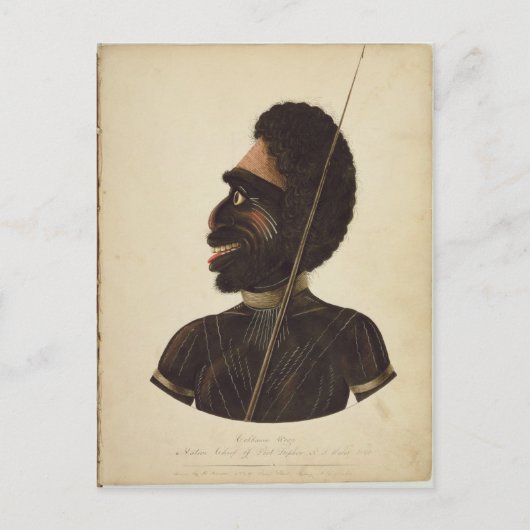 Port Stephenの先住民・チーフ、Cobawn Wogi氏 ポストカード (正面)