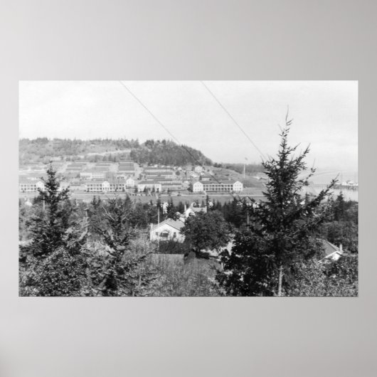 Port Townsend, WAビュー主な兵舎フォート監視員 ポスター (正面)