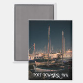 Port Townsend, Washington At Night マグネット (正面/裏面)