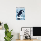 Port Townsend、WashingtonOrca Jumping ポスター (ホームオフィス)