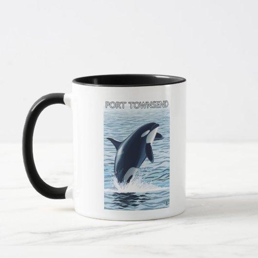 Port Townsend、WashingtonOrca Jumping マグカップ (左)