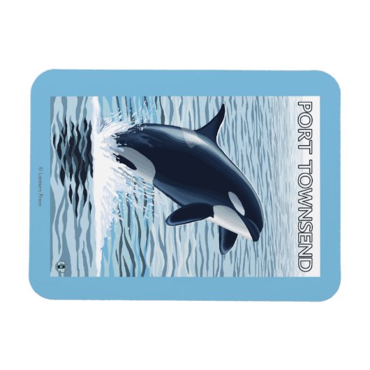 Port Townsend、WashingtonOrca Jumping マグネット (横)
